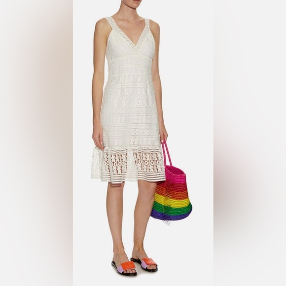 DVF TIANA SLEEVELESS LACE FLOUNCE DRESS Diana Von Furstenberg - Picture 2 of 16